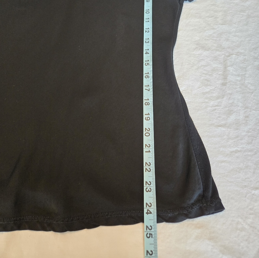 Tina Stephens Elegant Black V-Neck Short Sleeve Top - Picture 5 of 6